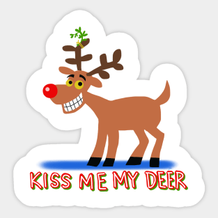 kiss me my deer Sticker